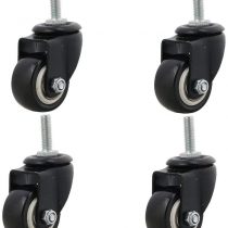 SHANOER 4pcs Heavy Duty 240kg M8x25mm PU Swivel Castor Wheels Trolley Furniture Caster Replacement (castor without brake)