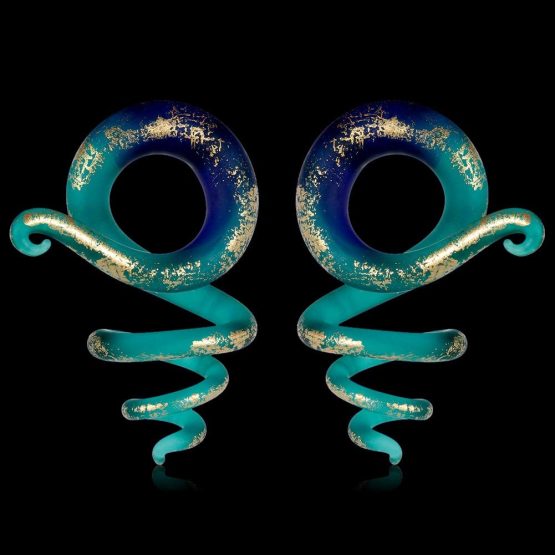 COOEAR 2PC Glass Ear Tapers Plugs 6mm to 10mm Handmade Hanger Gauges Piercing Jewelry Set - Image 3