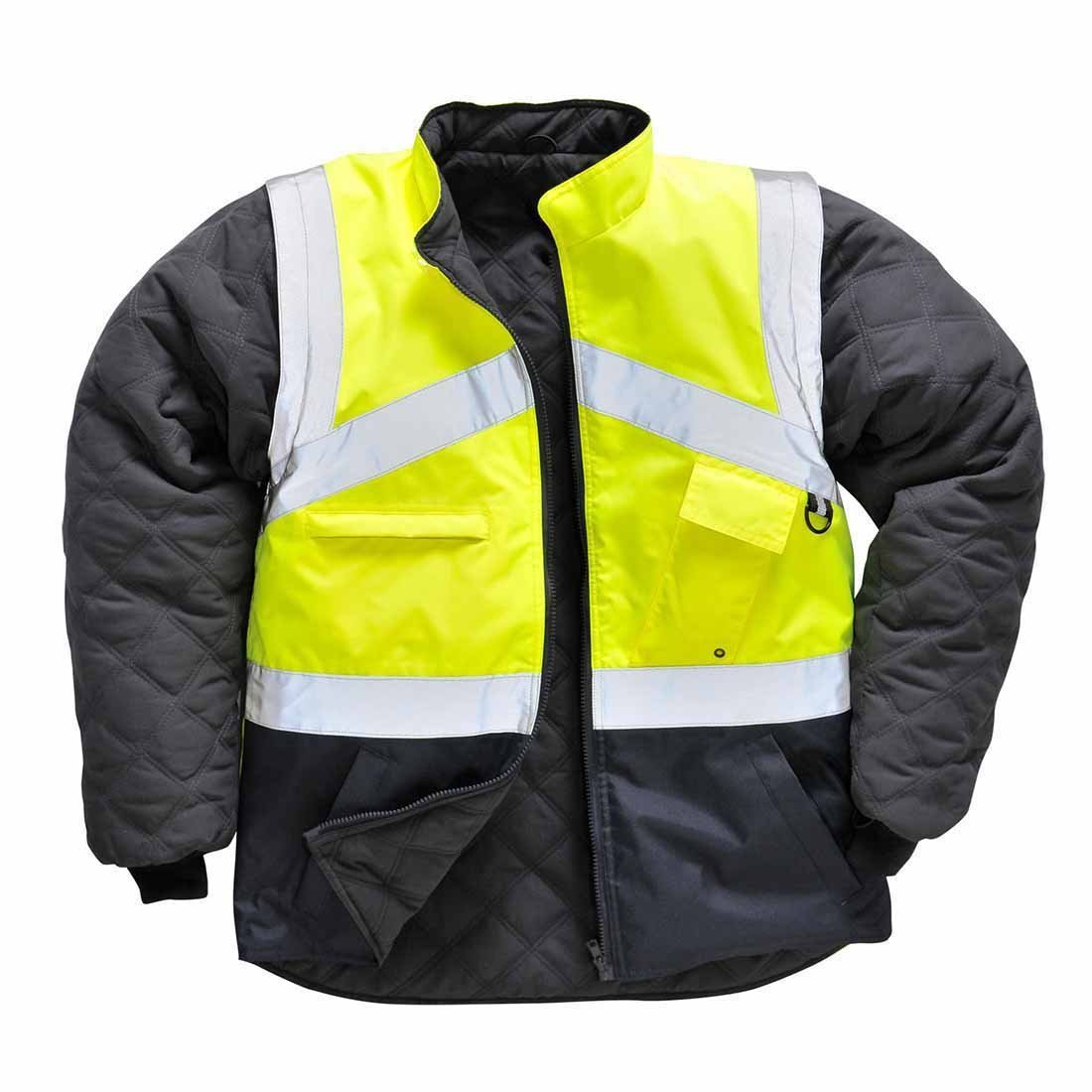 Portwest Hi-Vis 2-Tone Jacket - Reversible, Size: XXL, Colour: Yellow/Navy, S769YNRXXL, Yellow / Navy