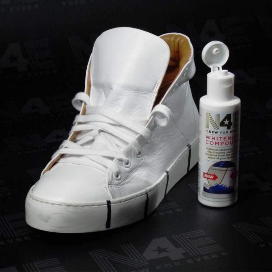 N4E Whitening Compound Polish Cleaner Whitener Restorer - Removes Scratches, Dirt, Discolouring & Marks for Shoes, Trainers, Sneakers & Footwear - Image 4
