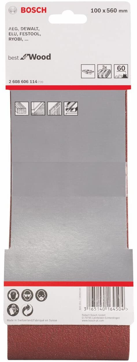 Bosch 3X PRO Paint on Wood and Hardwood X440 Sanding Belt for Sanders (for Paint on Wood Hardwood, 100 x 560 mm, Grit 60 - Image 2