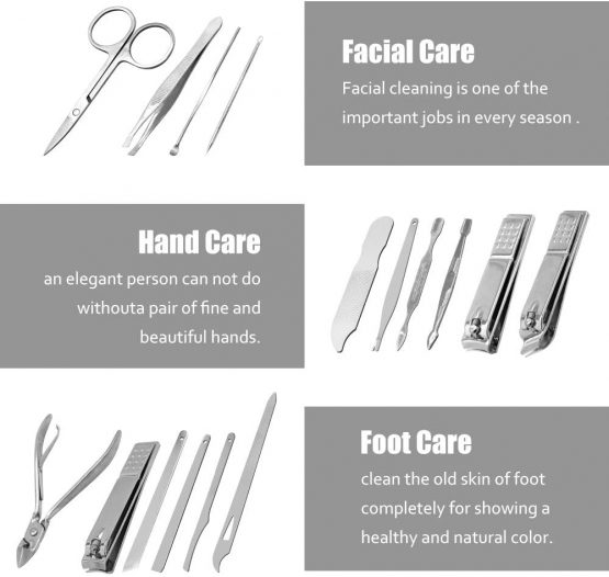 Nail Clippers Set,Nail Clippers Manicure Set,16 pcs Stainless Steel Multi-function Manicure& Pedicure Beauty Set,Nail Scissors Grooming Kit Manicure Includes Trimming Eyebrows,Exfoliating Tools - Image 3
