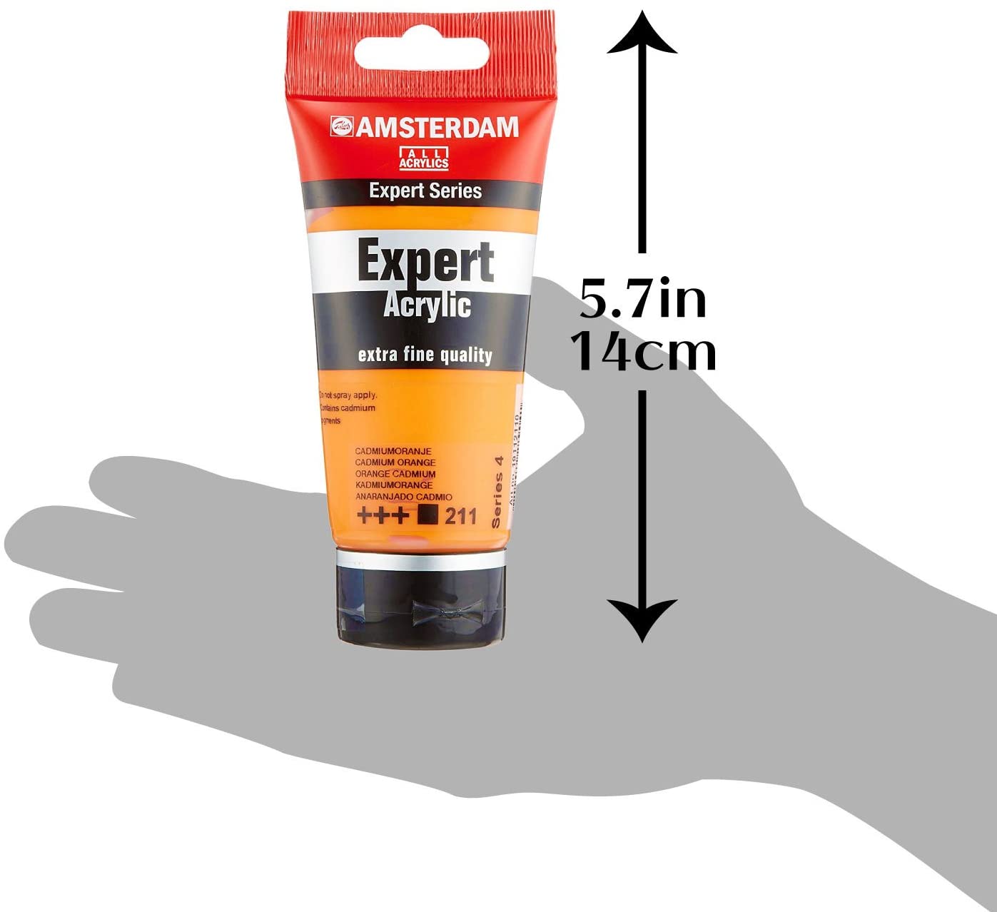 Amsterdam Expert Series Acrylic Paint - Cadmium Orange 211-75 ml Tube - Heavy Body - Excellent Lightfastness - Durable Satin Finish - Image 4
