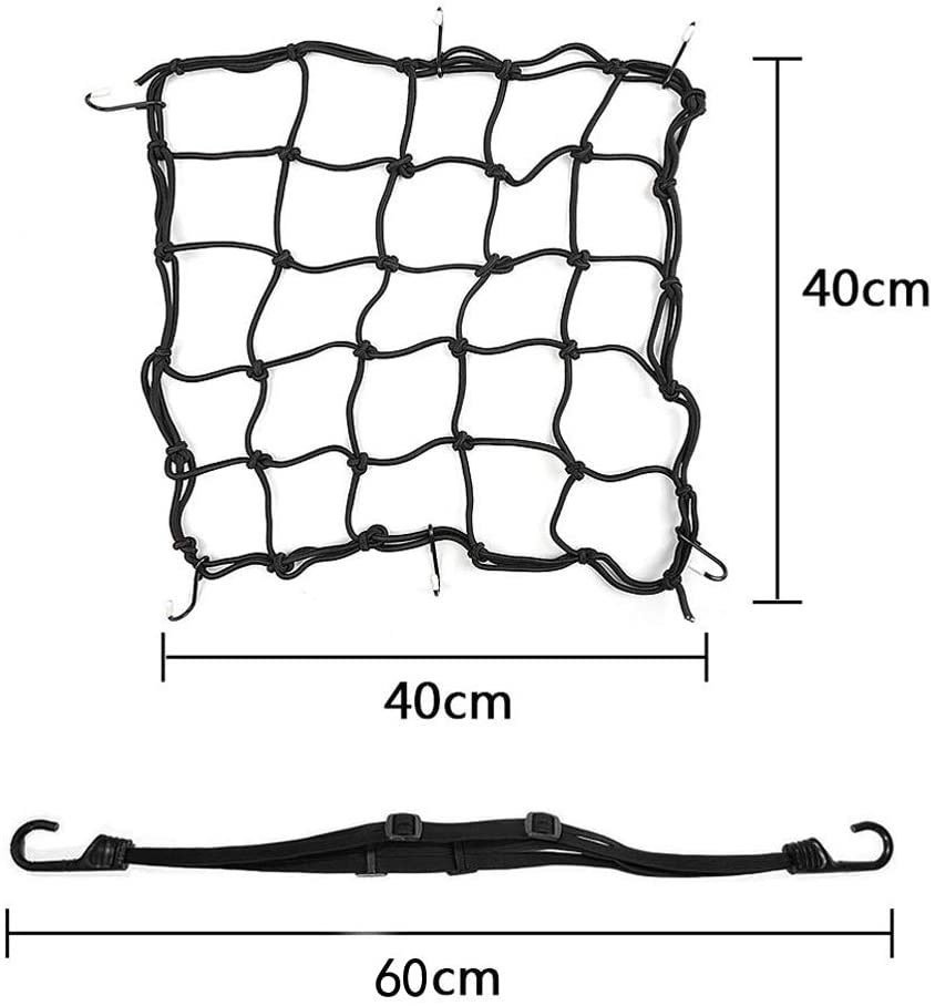2 Pack Heavy Duty Helmet Cargo Net + A Helmet Rope Luggage Net