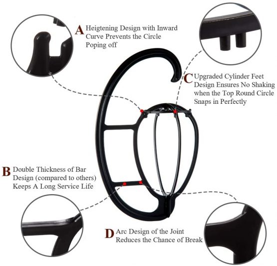 Dreamlover Wig Hanger, Hanging Wig Stand, Wig Holder Head for Wigs, 4 Pack - Image 3