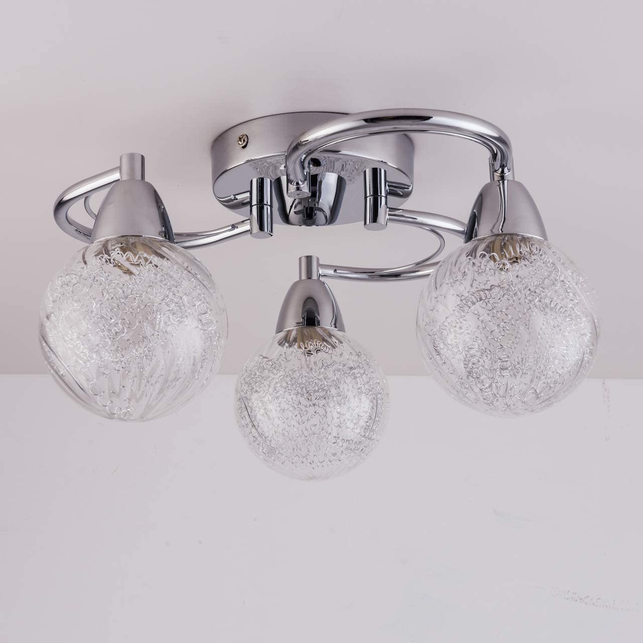 AUROLITE AL1034 BOLLA 3xG9 LED Semi Flush Ceiling Light, Polished Chrome Finish, 12W, Ideal for Living Room Bedroom, Kitchen - Image 2