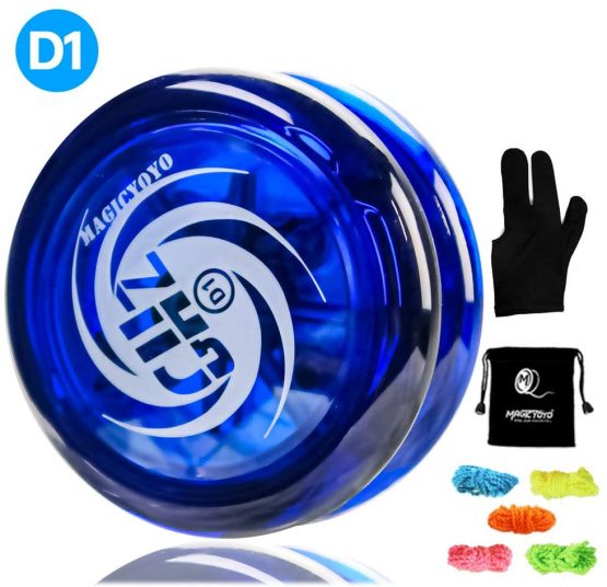 MAGICYOYO Responsive Yoyo D1 GHZ, Yoyo for Kids Yoyo Beginners Professional Yoyo Looping Yoyo with 5 Yoyo Replacement Strings + Yoyo Glove + Bag (Blue)