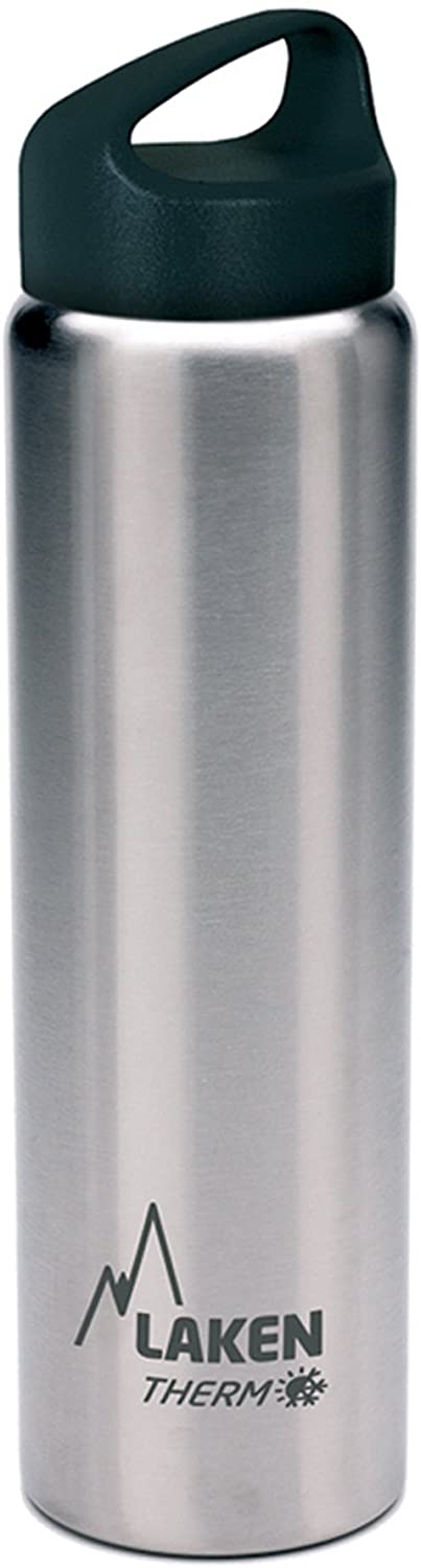 Laken Thermo Classic Vacuum Insulated Stainless Steel Water Bottle Wide Mouth - 750ml, Plain /Silver, 750 ml