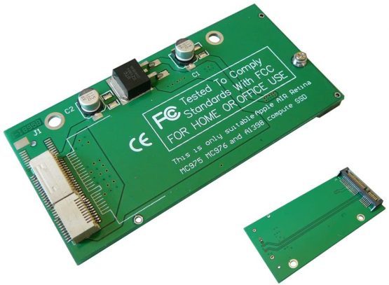 KALEA-INFORMATIQUE ©-SATA Adapter for SSD MAC AIR RETINA MC975 MC976 RETINA Display A1398