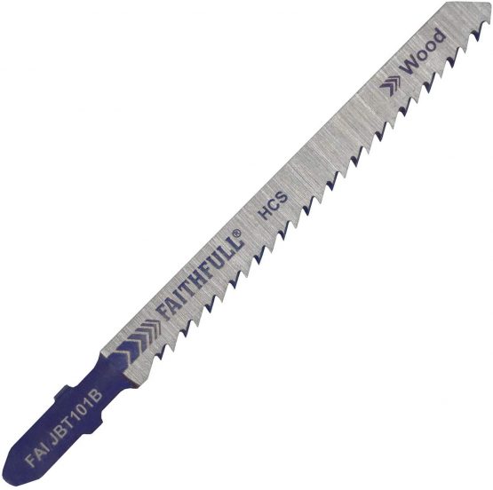 Faithfull JBT101B Jigsaw Blades T-Shank for Wood T101B (Pack of 5)