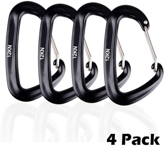 TRIWONDER 12KN 25KN Wire Gate Carabiners Screwgate Carabiner Aluminum Heavy Duty D Shape Climbing Carabiners for Hammock Camping Hiking