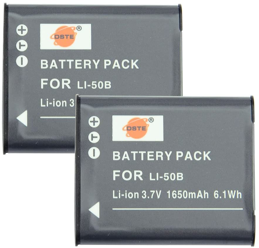 DSTE 2x Rechargeable Li-ion Battery Compatible with Olympus Stylus SP-800UZ SP-810UZ SZ-10 SZ-11 SZ-12 SZ-15 SZ-20 SZ-30MR SP-720UZ iHS SZ-16 iHS LI-50B