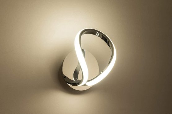 HARPER LIVING Halo 1 LED Wall Light and Sconce with Toggle Switch, Polished Chrome Finish, 12W 680LM, Warm White (3000K), Ideal for Bedroom, Living Room, Hallway, Hotel, B&B - Image 3