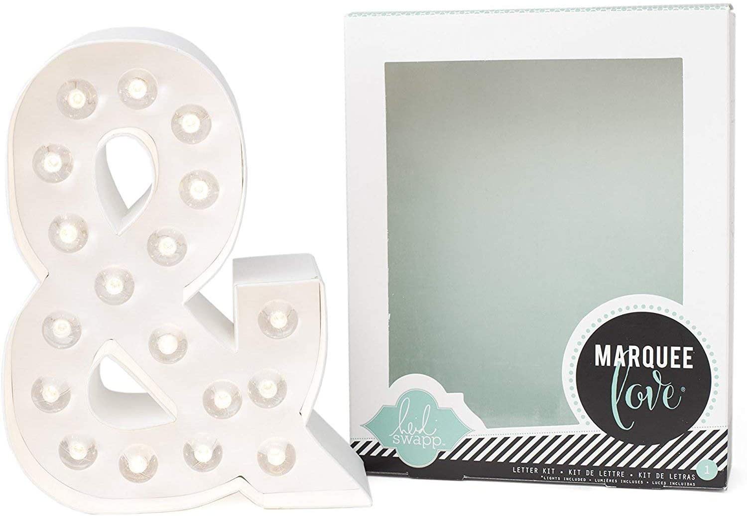 American Crafts Cardboard Heidi Swapp Marquee Love Letters, Numbers and Shapes 8.5-inch, Ampersand, Clear, 8.5 inches