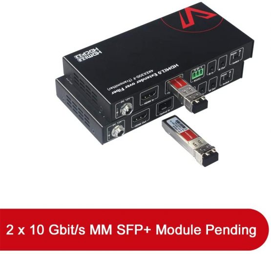 AV Access Professional UHD 4K@60Hz Fiber HDMI 2.0 Extender up to 984ft/300M, 4Kx2K@60/30Hz 1080P@60Hz HDR10 and 3D over OM3 Multi-Mode Optical, 18Gbps, HDCP 2.2, DIP Switch for 2 Way IR/RS 232 - Image 2