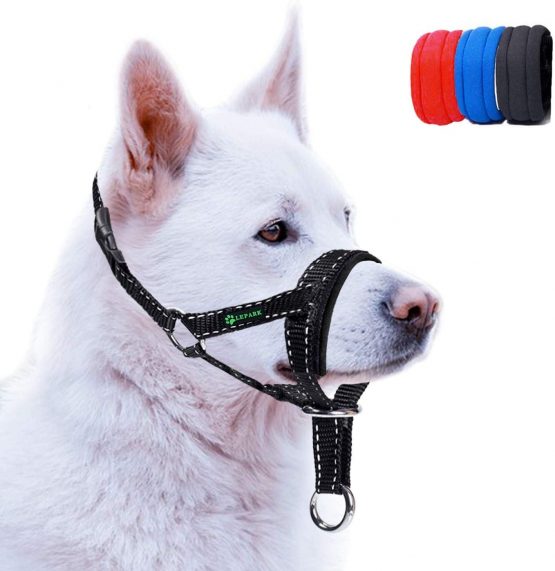 ILEPARK Dog Head Collar with Reflective Strap, Head Halter Collar for Dogs, Adjustable and Easily Control, for Small Medium and Large Dogs. (L,Black) - Image 2