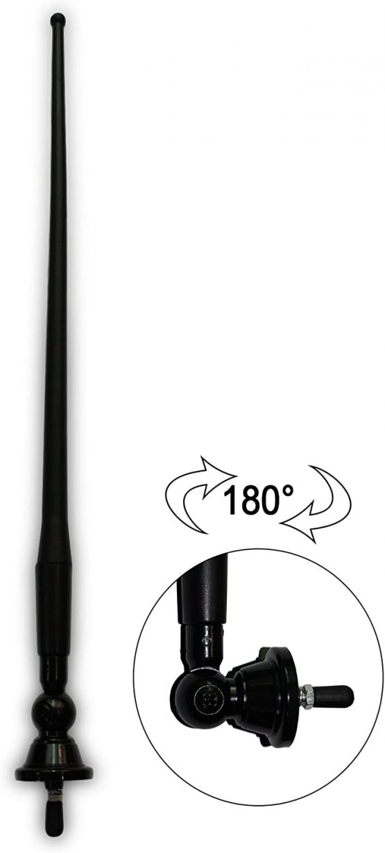 Herdio Marine Boat Antenna Waterproof AM FM Aerial IP66 Car Receiver Flexible Rubber Duck Aerial for Car Truck Radio Van Caravan Motorhome Yacht Black - Image 3