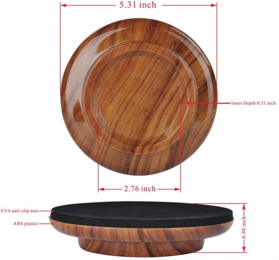 KingPoint Grand Piano Caster Cups ABS Set of 3 Rosewood Color Furniture Leg Pads Protection - Image 4