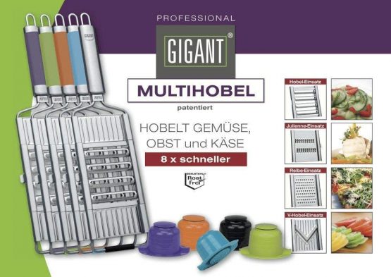 Gigant Multi Slicer Mandolin with 4 Inserts Edelstahl
