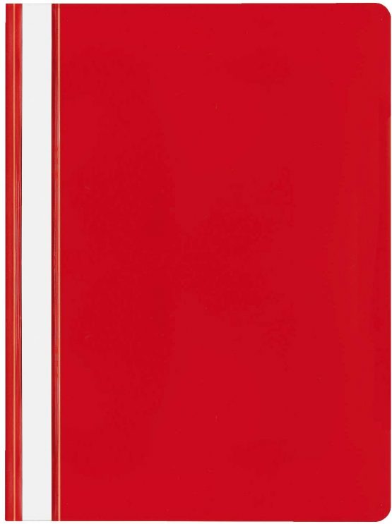 Veloflex 4748021 File Folder DIN A4 Polypropylene Transparent Cover with Labelling Strips Red Pack of 20