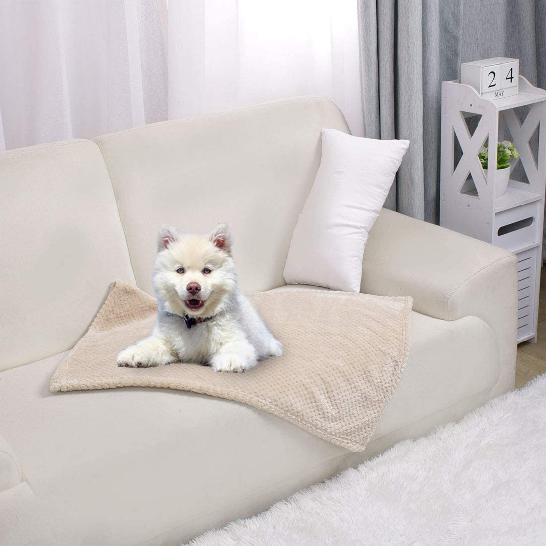 sourcing map Flannel Fleece Bed Blankets, Soft Warm Microfiber Blanket - Image 4