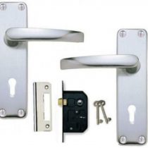 Aluminium SAA Lever Lock Door Handles +2 Lever Lock Set 2 Keys (KA)