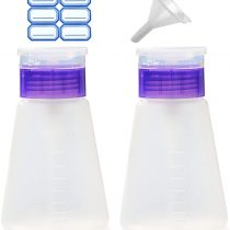 Acetone Pump Dispenser Push Down Pump Dispenser Lockable Alcohol Dispenser Bottle 2 Packs 180ml One-Touch Pump Dispenser Empty Bottle For Alcohol,Acetone,Nail Polish & Makeup Remover, Toner ect.