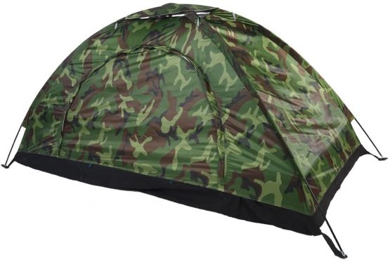 Dioche Camping Pop-up Tent, Waterproof One Person Tent Outdoor Camouflage UV Protection for Camping Hiking 200 * 100 * 100 cm