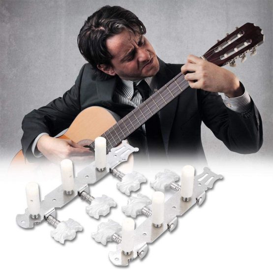 Dilwe Guitar Tuning Peg, Classical Guitar String Tuner Machine Head Silver - Image 4