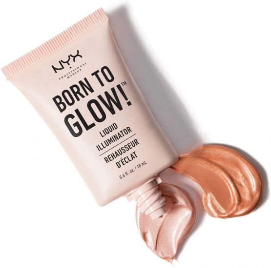 NYX Professional Makeup Born to Glow Liquid Illuminator, Liquid Shimmer Makeup, Highlighter, Foundation Base, Vegan Formula, Shade: Pure Gold - Image 4