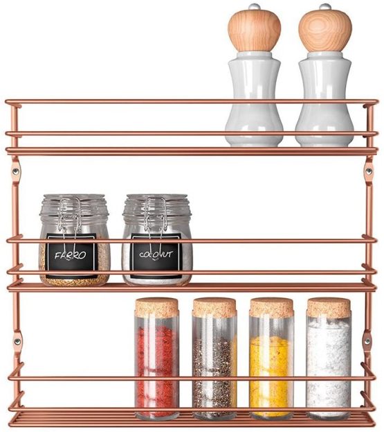 Metaltex 'Pepito 3' 3-Tier Spice Rack, Polytherm Copper, 36 x 8 x 32 cm