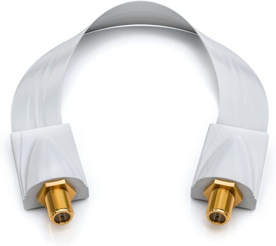 deleyCON Window Feed-Through for SAT Cable 17cm Flexible Extremely Flat 26cm Length Shielded - White - Image 2