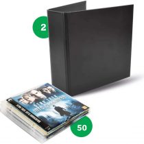 3L Blu Ray Storage Bundle Pack - 50 BluRay Sleeves & 2 Blu-Ray Binders / Holder - High Quality Black Binder - 10265