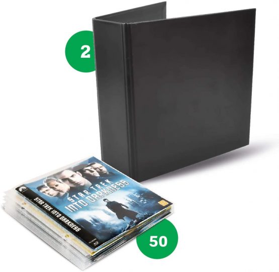3L Blu Ray Storage Bundle Pack - 50 BluRay Sleeves & 2 Blu-Ray Binders / Holder - High Quality Black Binder - 10265