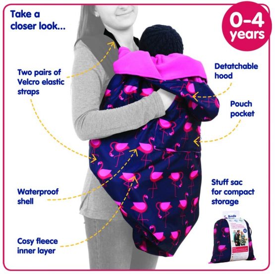 BundleBean Babywearing:All-Weather Waterproof Sling and Carrier Cover (Silver Lightning) - Image 3