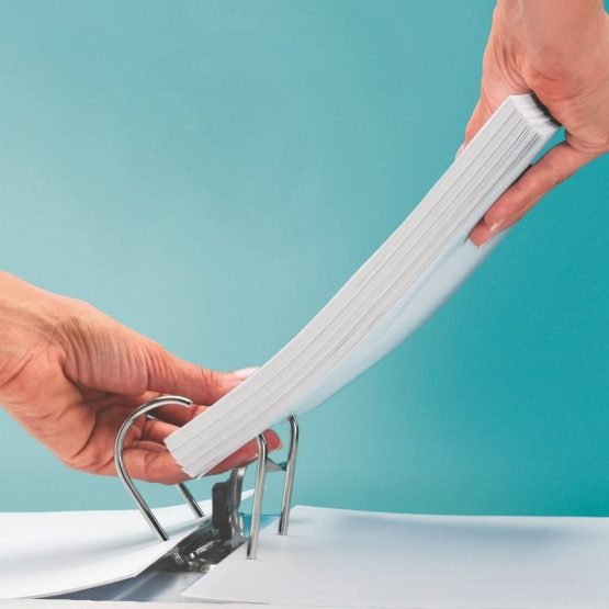 Leitz Lever Arch File, Blue, Plastic, A4, 80mm Spine, 10105035 - Image 3