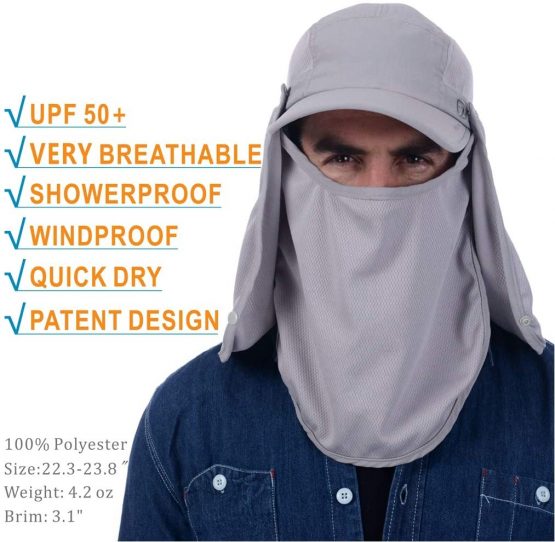 GADIEMKENSD Detachable Multipurpose Sun Hat 360° UPF 50+ Sun Protection (Including Mesh Fabric) Totally Closed Design - Image 2