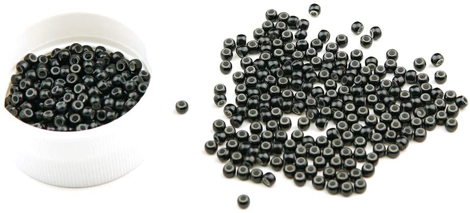 KOCONI 1000 Pcs Nano Rings 3mm Hair Extension Beads Silicone Lined #1 Black, Nano Silicone 1000 PCS - Image 4