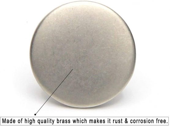 17mm Jeans Buttons No-Sew Metal Tack Buttons Replacement Kit 12 Set, Matte Silver - Image 3