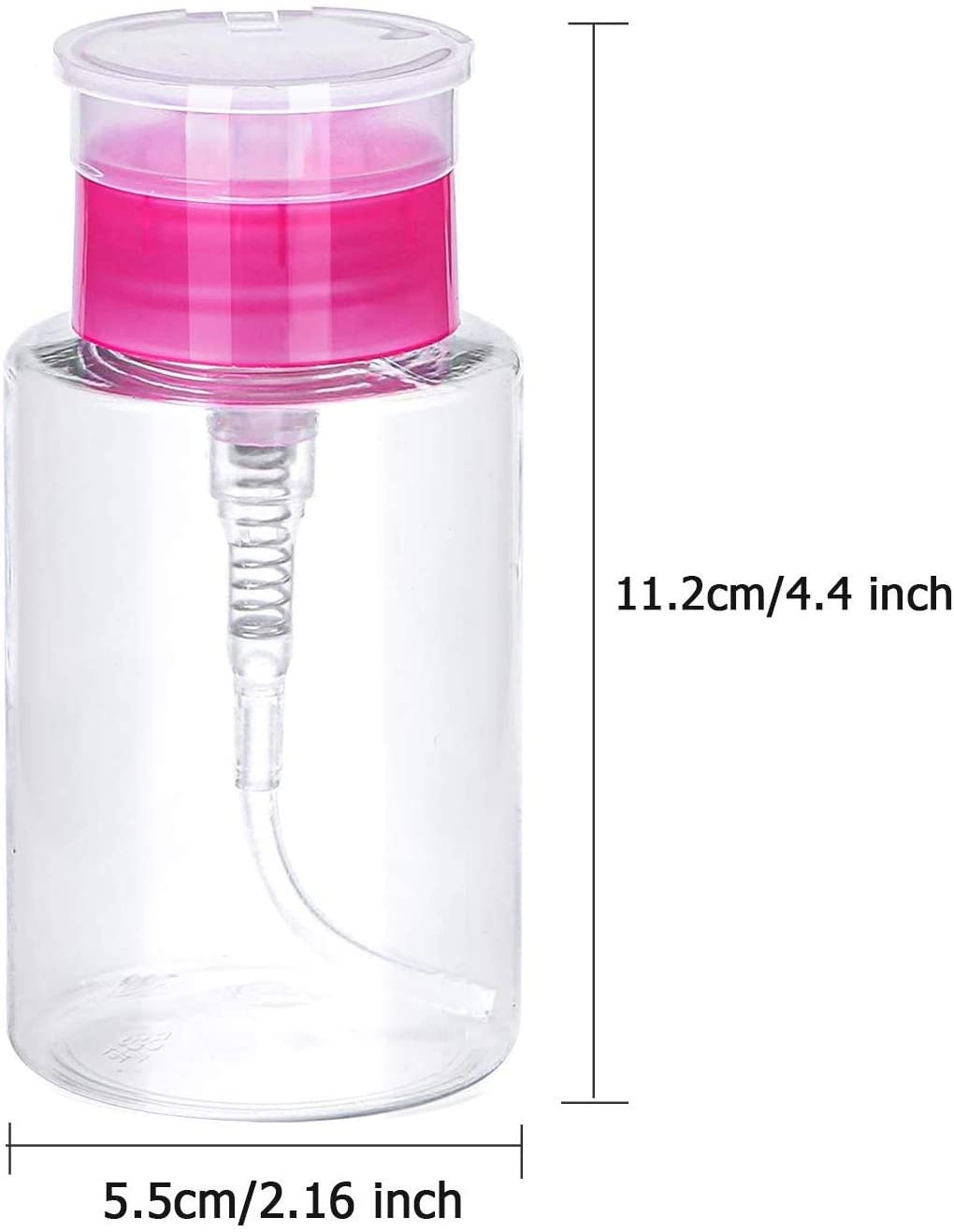 2 Pcs 180ml Nail Polish Remover Pump Dispenser Push Down Cleanser Bottle Nail Polish Remover Liquid Bottle Container for Nail Polish and Makeup Remover Nail Art Tool Travel Set - Image 2