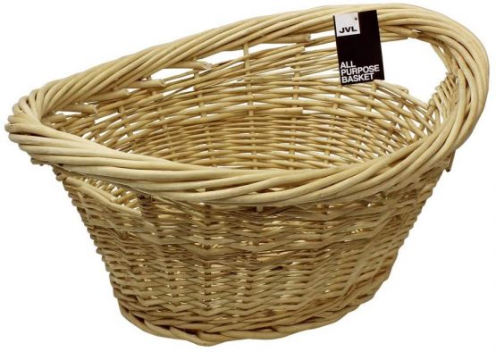 JVL Willow All Purpose Laundry Basket with Inset Handles, Wood, 58 x 43 x 25 cm