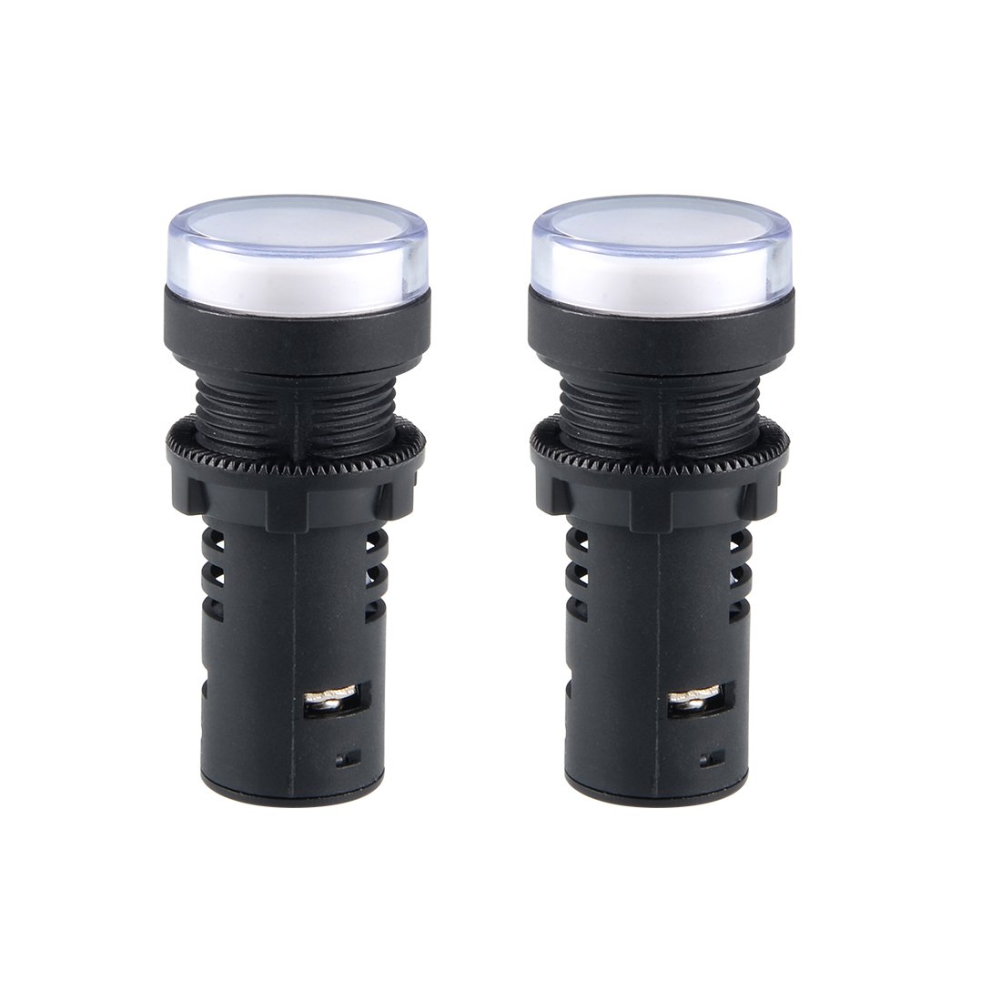 sourcing map 2Pcs Red/Green Indicator Light AC/DC 24V, 22mm Panel Mount, Dual-Color, for Electrical Control Panel HVAC, DIY Projects
