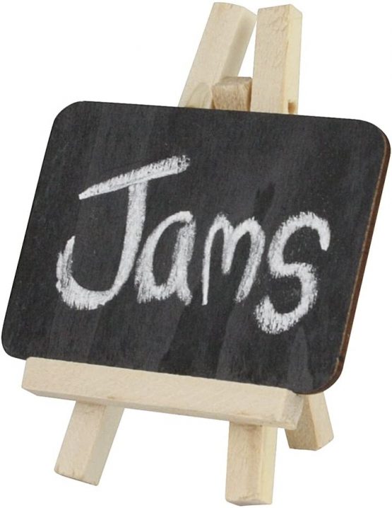eBuyGB Mini Easel Chalk/Black Board, Wood, Black, Pack of 16 - Image 2