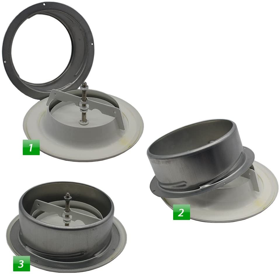 Kair Ceiling Extract Valve 100mm 4 inch White Coated Metal Vent