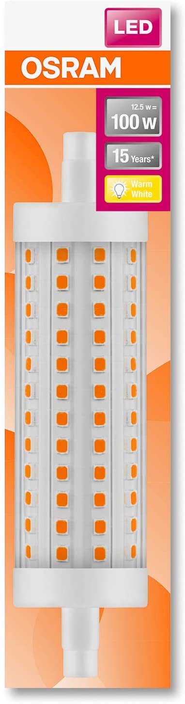 OSRAM LED STAR LINE R7s / LED tube: R7s, 12.50 W, 100 W replacement for, clear, Warm White, 2700 K, / / pack of 10 - Image 2