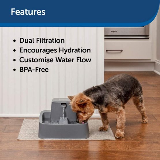 PetSafe Pet Fountain, Suitable for Small Dog and Cat Households, Easy-to-clean Design, Filter Included, Drinkwell, 1.8 Litres - Image 3