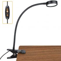 LEPOWER Clip on Reading Light,USB Rechargeable Dimmable LED Book Light,Stepless Adjustable Brightness Desk Clamp Lamp with 360°Flexible Neck for Children & Adults