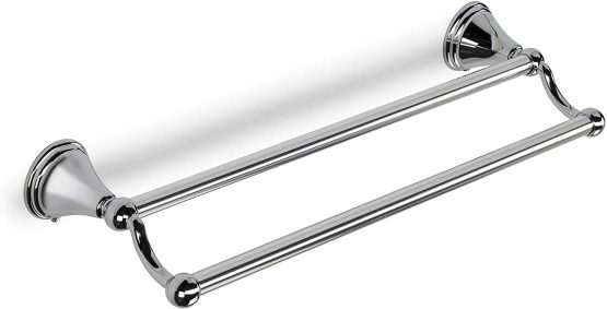 Croydex QM202841 Westminster Wall Mounted Double Towel Rail with Zinc Alloy Construction, Chrome