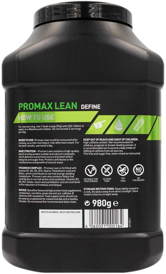Maximuscle Promax Lean | Whey Protein Sports Supplement Powder for Weight Loss and Lean Muscle Development | Banoffee, 980g - 28 Servings - Image 2