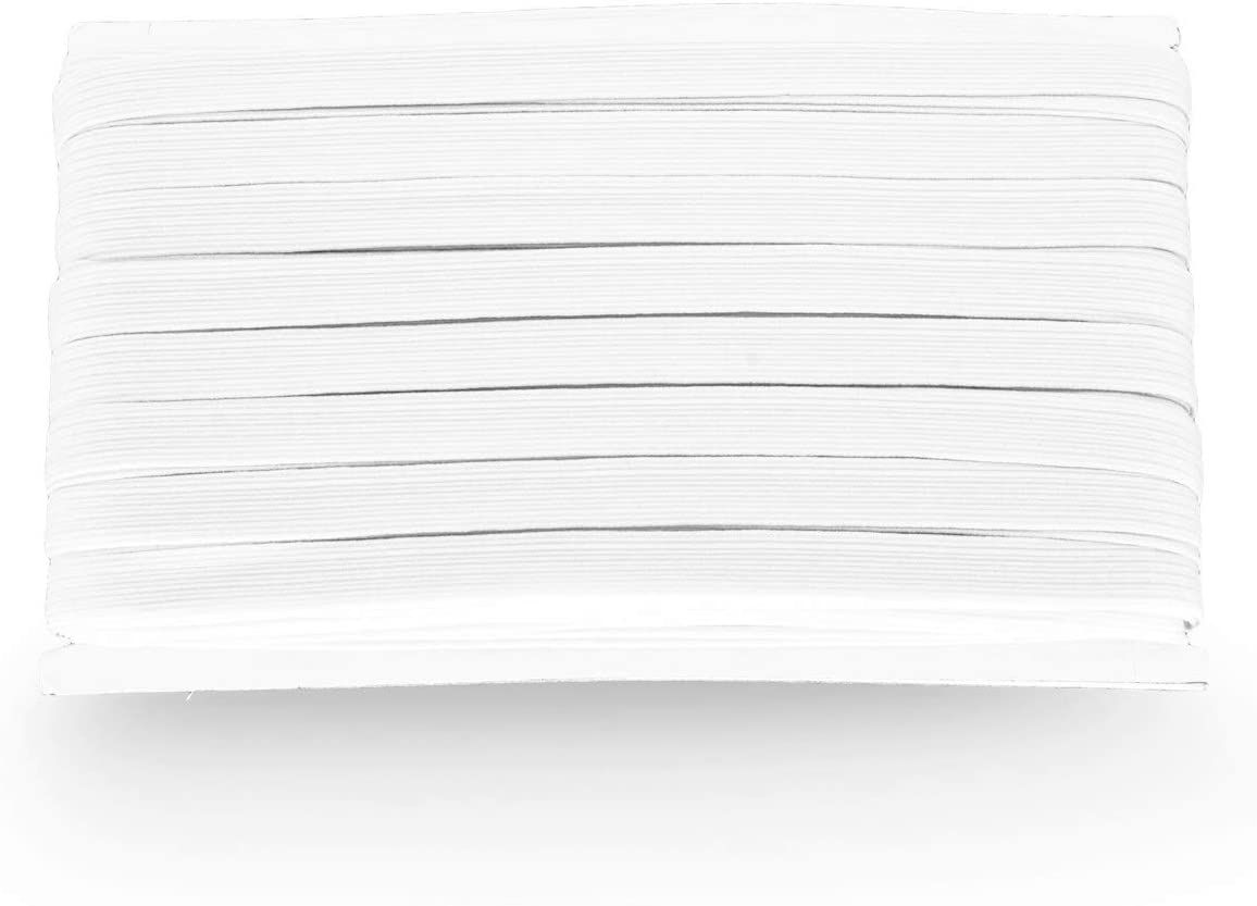 Trimming Shop Flat Elastic Band 7mm Braided Elastic Band Stretch Strap Smooth Elastic Cord for Dressmaking Headband Sewing Clothing